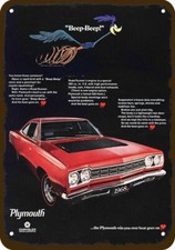 1968 PLYMOUTH ROAD RUNNER 383 V8 Car Vintage-Look DECORATIVE REPLICA METAL SIGN