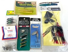 Vintage NOS Garcia Bait Tail Split-Tail Beatles Strobe Spinner 3 Jig Heads Lures