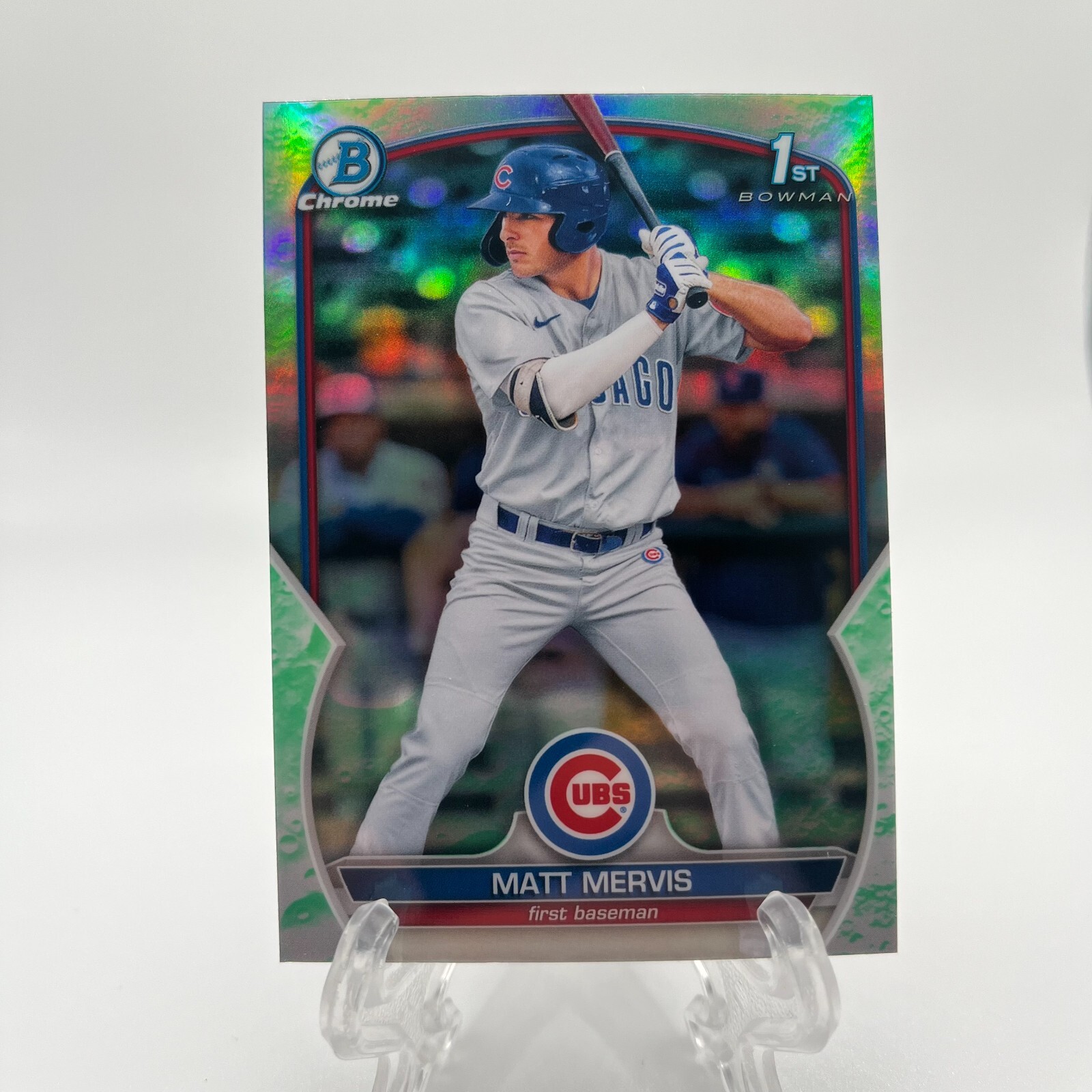 2023 Bowman Chrome Matt Mervis 1st Lunar Glow Refractor #BCP-74 Chicago Cubs