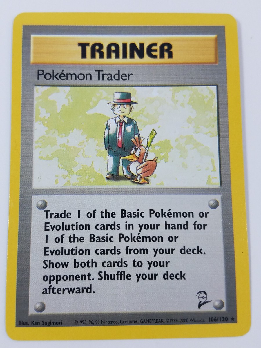pokemon trader trainer card #106 Prices | Pokemon Base Set 2 Trade 1 of the Basic Pokmon or Evolution cards in your hand for 1 of the Basic Pokmon or Evolution cards from your deck Chicks Comics - Premium Collectibles