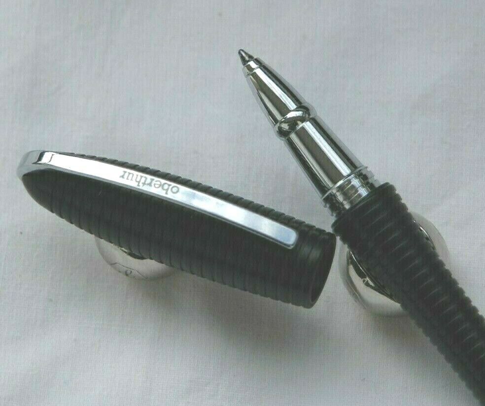 Stylo roller Oberthur W209 rechargeable en métal noir pour carnet