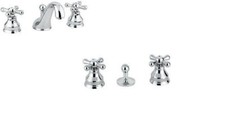 SET COMPLETO RUBINETTI 3 FORI LAVABO E BIDET  STELLA  CROMATO 