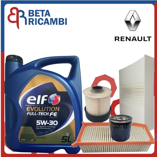 Taglia Capelli Kit Tagliando Originale Renault Captur, Clio IV 1.5 DCi, Con Olio ELF 5W30 5 Litri - Filtri Aria, Olio, Carburante E Abitacolo Kit Pulizia Auto Mafra