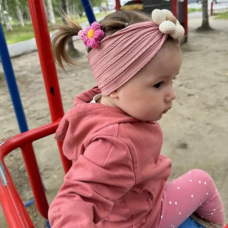 Diademas suaves de nailon para bebés y niñas 3 piezas diademas para el cabello Foto 4 de 4