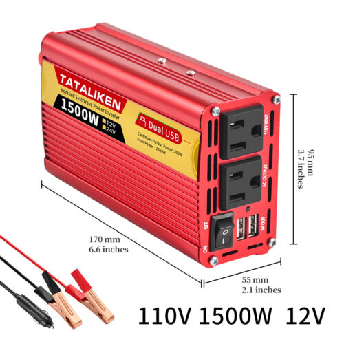 2500W Car Power Inverter DC 12v to AC 110V 60HZ with Dual USB Ports - Picture 16 of 18