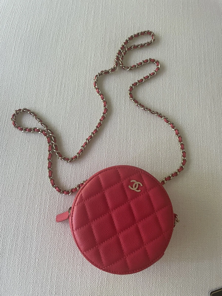 Chanel Red Round Mini Pochette Bag