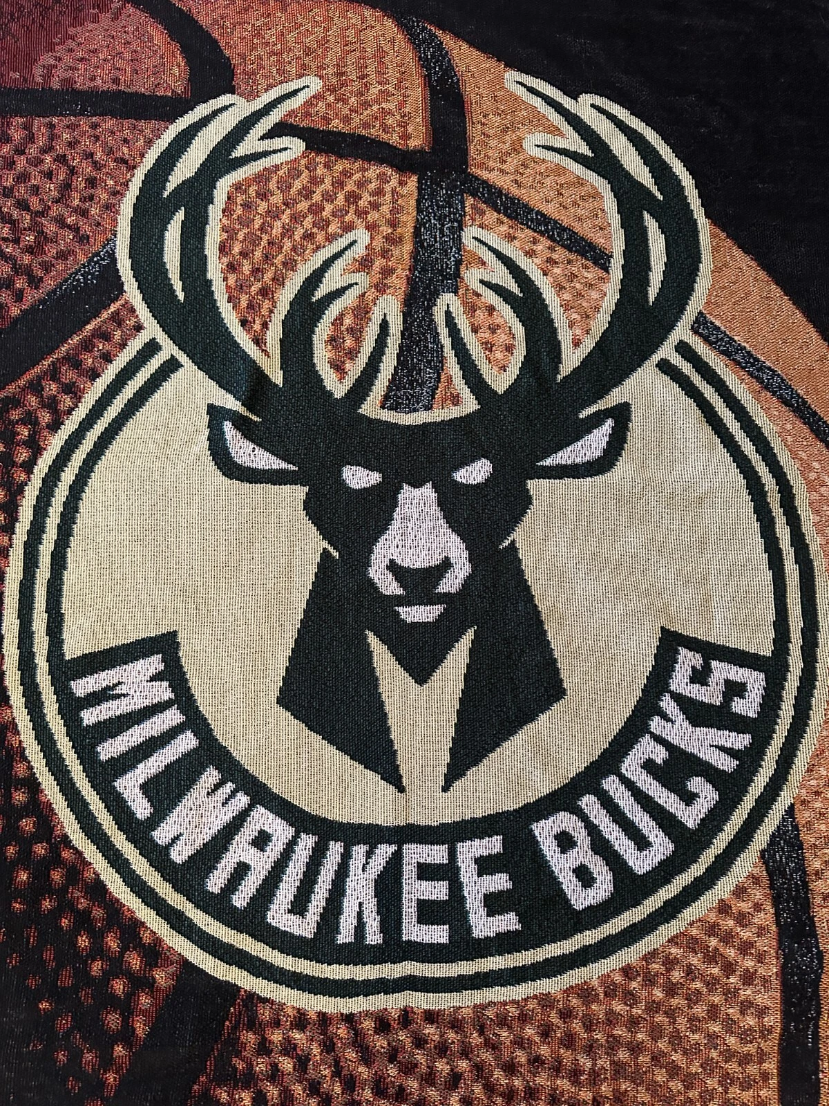Milwaukee Bucks NBA Basketball Woven Jacquard Throw Blanket 63"x49"