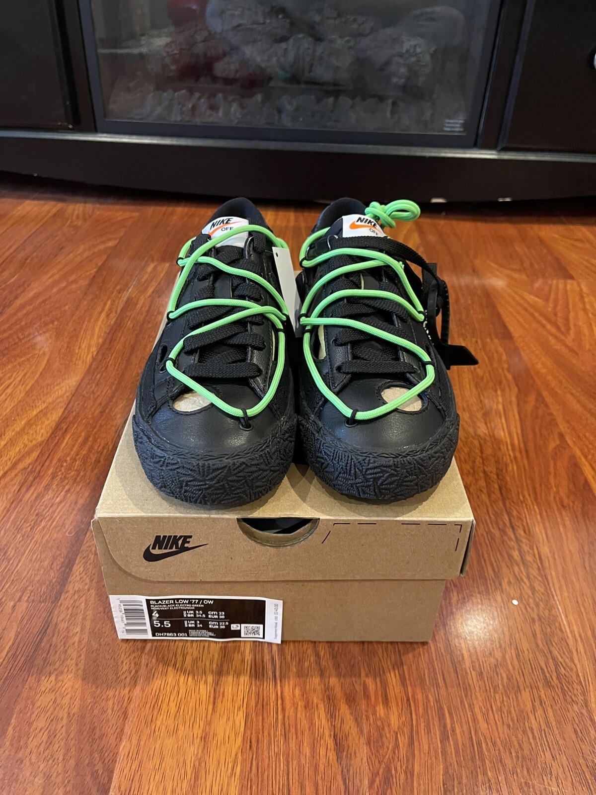 OFF WHITE X NIKE Nike Blazer Low x Off White Nero Taglia 4 5.5W Nuovo