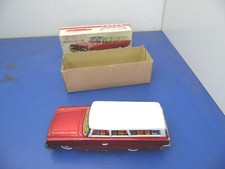 vintage 1960s red china mf 962 tin friction with siren travelling car,NOS