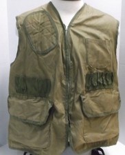 SAF-T-BAK Water Repellent Shooting/Hunting Vest Large OD Khaki, Made in USA