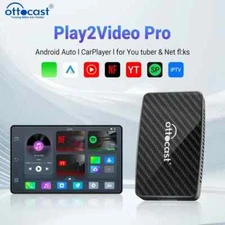 Ottocast Play2Video Pro AIBOX Wireless CarPlay/Android Auto Adapter w/Tiktok+YT