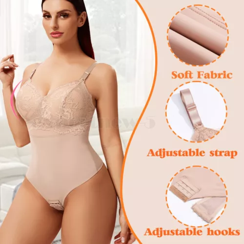 Seamless Bodysuit for Women Tummy Control Shapewear Sculpting Thong Body Shaper - Picture 9 of 62
