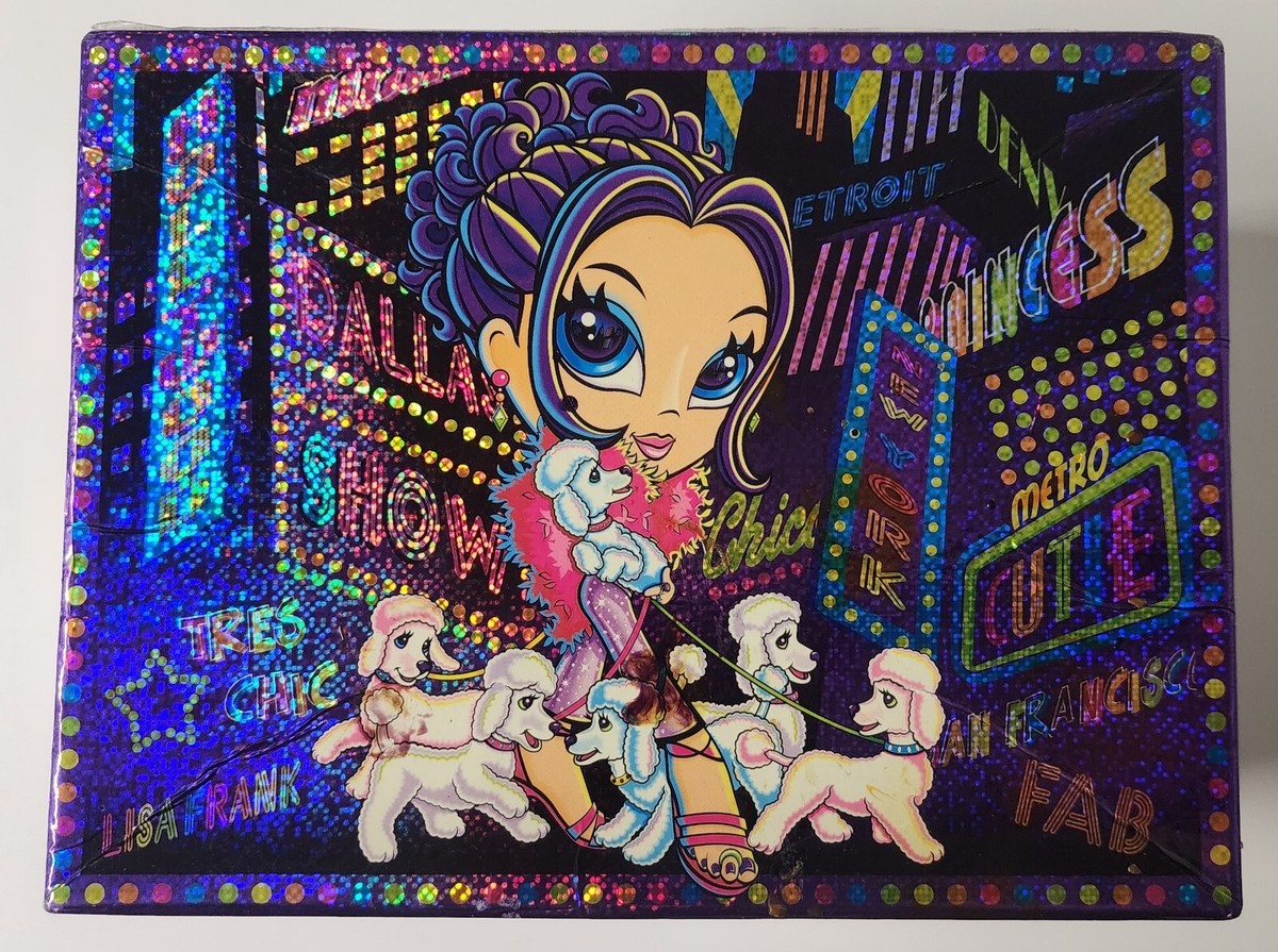 Lisa Frank Glamour Girl City Empty Stationary Box Vintage Poodles