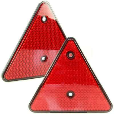 2x Reflektor Dreieck Rückstrahler rot Katzenauge Anhänger LKW E-Prüfzeichen