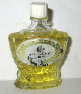 Rare Discontinued Vintage   Corsage Lander Co Ornate Glass Bottle Perfume   (A1)