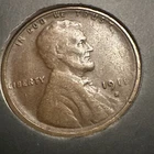 1911-S Lincoln Cent. Semi-key Date. Appears F/VF.  KM#132. Scarce. 4m Minted.