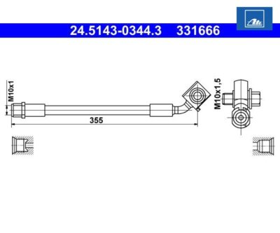 Brake hose ATE 24.5143-0344.3 for Opel Astra K