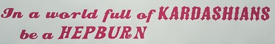 A World Full Of Kardashians Be A Hepburn Funny Sticker VW Beetle Bus Mini