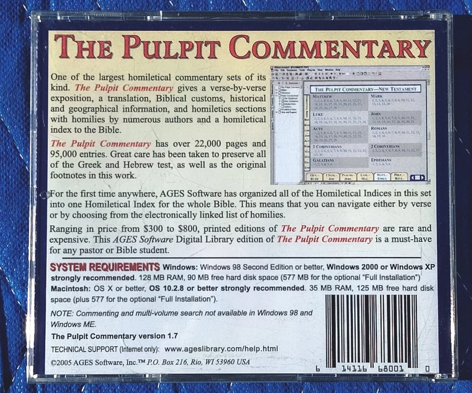 Pulpit Commentary V1.7 (PC, CD-ROM, 2005, Ages Digital Library) WIN/MAC Win98 XP - Image 2 of 4