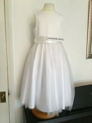 DIAMOND WHITE SILKY SATIN SASH IN ASSORTED WIDTHS AND LENGTHS *UK MADE/SELLER*