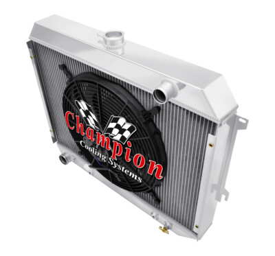 JR Champion 2 Row Radiator 26'',16'' Fan for 1970-1974 Dodge Challenger Big Block