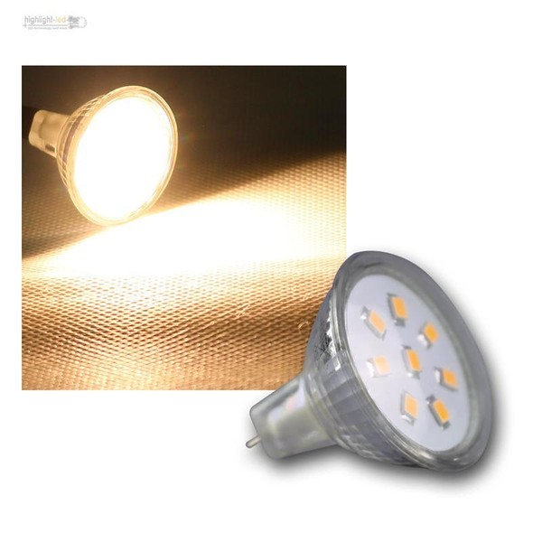 MR11 Strahler Leuchtmittel, 8 Smd Led Warmweiß, 140Lm, 12V/2W, Birne Spot Lampe-image