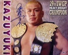 Kazuyuki Fujita Signed 16x20 Photo BAS COA New Japan Pro Wrestling Belt Picture