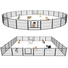 SQIREP 24/32/40inch Outdoor Playpen Metal Dog Fence Exercise Dog Pen Pet Cage