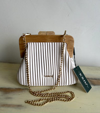 Verde White + Wood Handbag Purse Clutch Shoulder Bag New