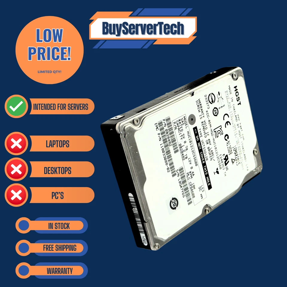 HGST HUC101212CSS600 1.2TB 10K SAS 2.5" HDD | 0B28482 | 0 Hours | 2YR Warranty - Image 2 of 4