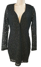 Speechless Size 9 Woman's Body Con LBD Dress Long Sleeve Stretch Lace Sparkle