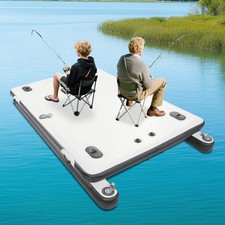 880lb Inflatable Dock 2.5 1.6m Portable Fishing Boat Floating Platform Air Pump