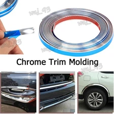1x 1/2" Chrome Trim Molding Strip Decoration Car Body Door Side Protector 16ft