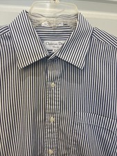 Christian Dior Men s Dress/casual Shirt 16 1/2 32/33 Blue White Striped NICE