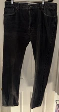 Levis 505 Jeans Mens 40x32 Black Regular Fit Straight Leg Denim Classic Pants