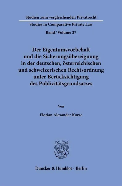 Der Eigentumsvorbehalt Und Die SicherungsüBereignung In Der Deutschen,...-image