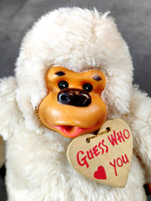 Vintage Gonga Thumb Sucking Plush Monkey Gorilla Ape Russ Berrie 1970s Toy Beige