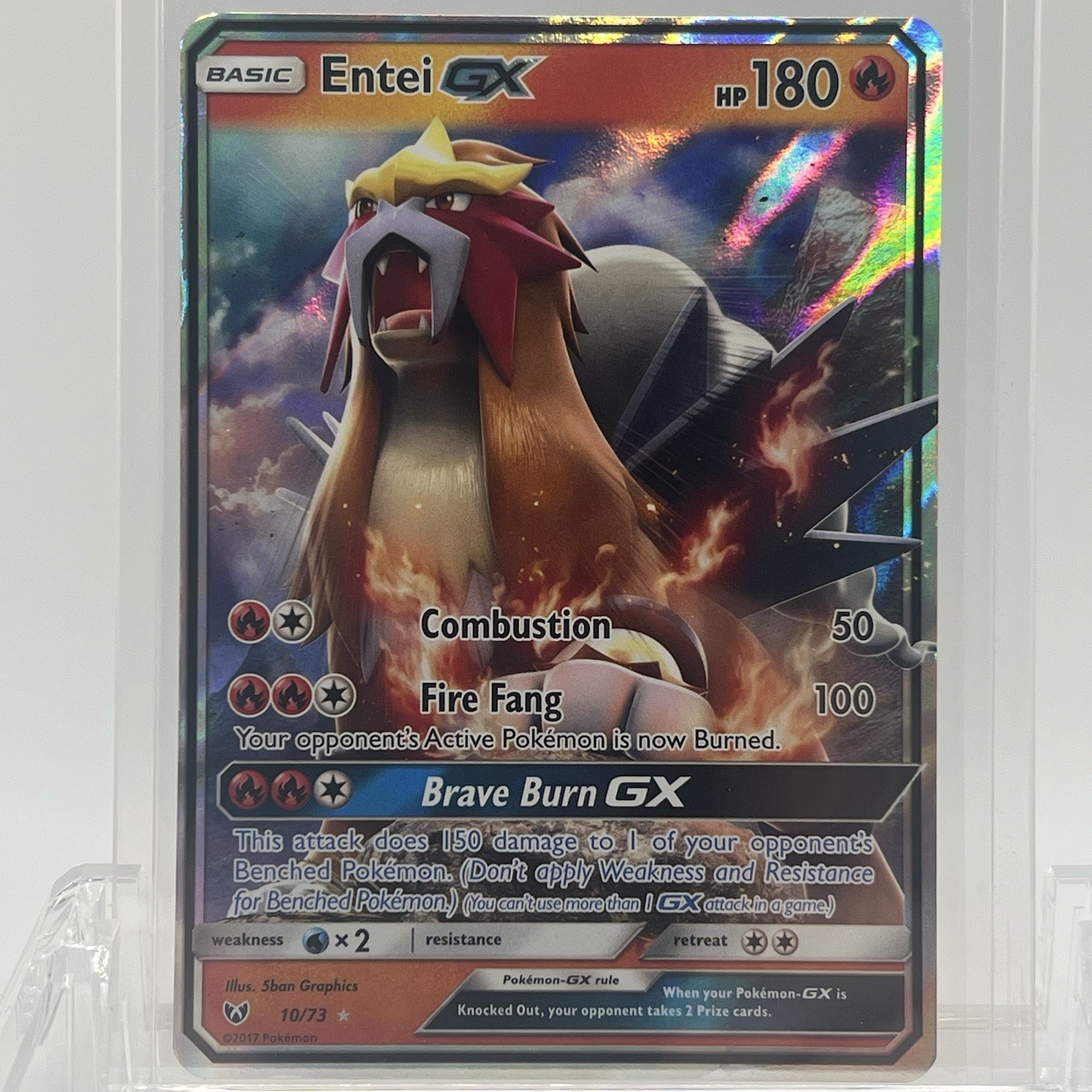 Pokemon TCG Shining Legends Entei GX #10/73 LP+