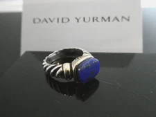 DAVID YURMAN Lapis Lazuli Gemstone Sterling Silver 925 & 14k YG RING Size 5