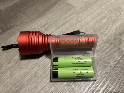 Convoy C8 Red LED Flashlight With Rechargeable Batteries