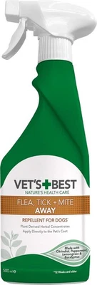 BRANDED Vet's Best Flea Tick and Mite Flea Treatment Spray for Dogs Plant Based 500ml UK