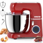 Sinrathu 6.5 QT Stand Mixer, 3-IN-1 Tilt-Head 10-Speed Kitchen Food Mixer - Red