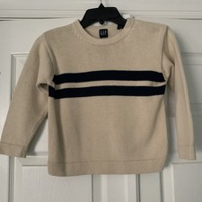 GAP Boys Size XS Ivory with Dark Blue Stripes Sweater