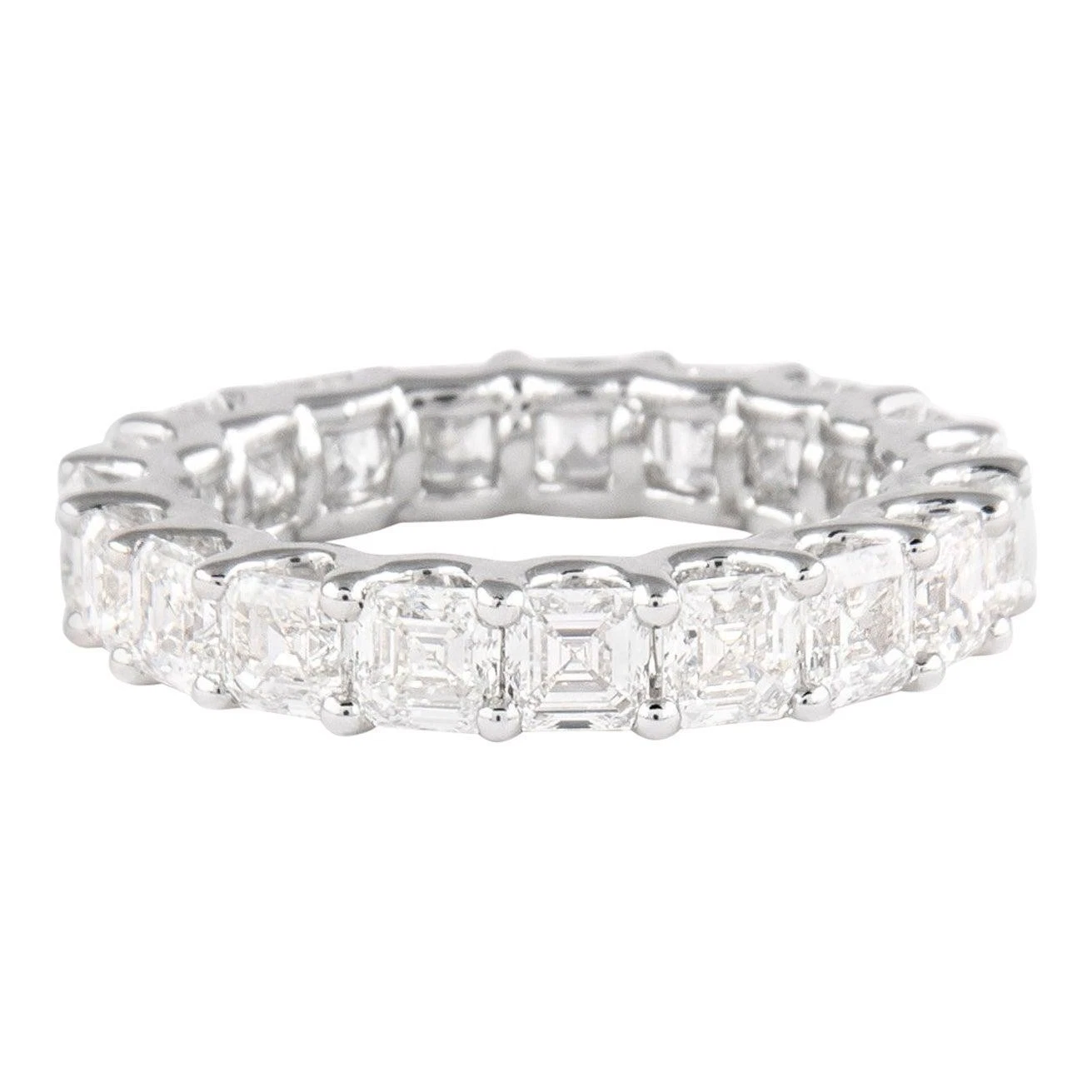 Alexander Beverly Hills 4.02ct Asscher Diamond D E VVS Eternity Band 18k 4.75