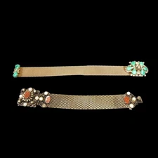 Vintage Unsigned For Repair Victorian Revival Set Of 2 Bracelets