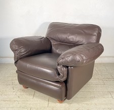 POLTRONA Frau Tito Agnoli MOD. Poppy DESIGN 1970 LEGNO PELLE ITALY SPACE AGE