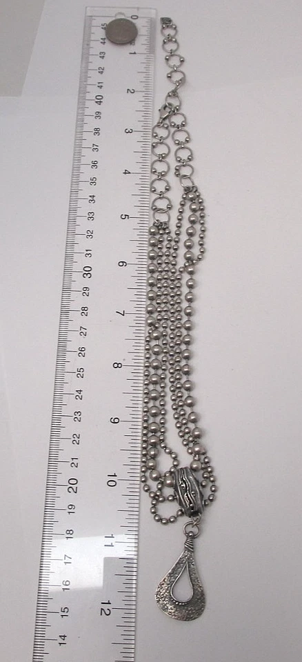 Colar completo de contas de prata esterlina Silpada com pingente de gota de chuva - Imagem 4 de 4