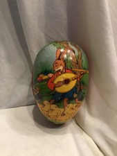 Sehr altes Füll Osterei Candy Container Pappe 11cm  lang top erhalten OS45