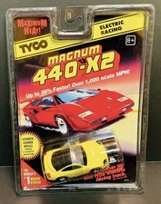 TYCO Dodge Stealth Yellow 440-X2 Wide Pan Chassis Maximum Heat HO Slot Car - MOC