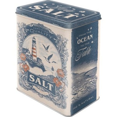 Salz Sea Salt Vorratsdose Gr. L Metall Hoard Box Metal Leuchtturm Möwe